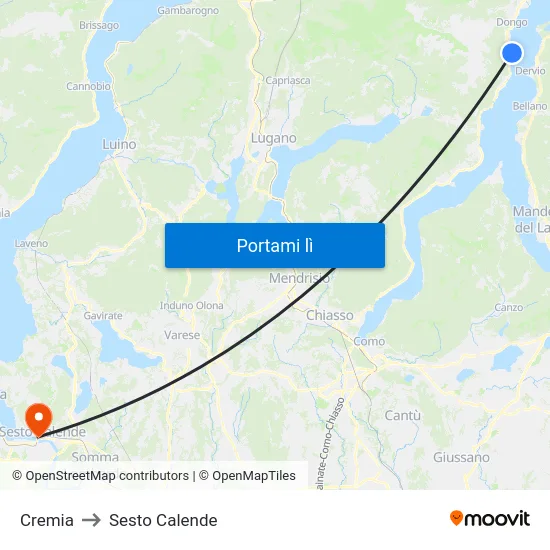 Cremia to Sesto Calende map