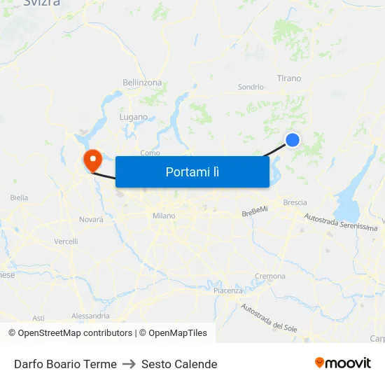 Darfo Boario Terme to Sesto Calende map