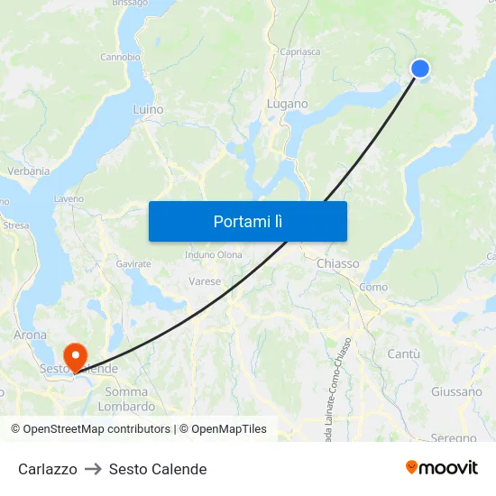 Carlazzo to Sesto Calende map