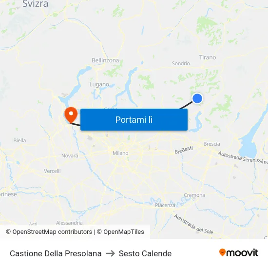 Castione Della Presolana to Sesto Calende map