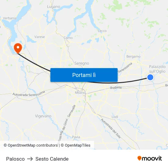 Palosco to Sesto Calende map