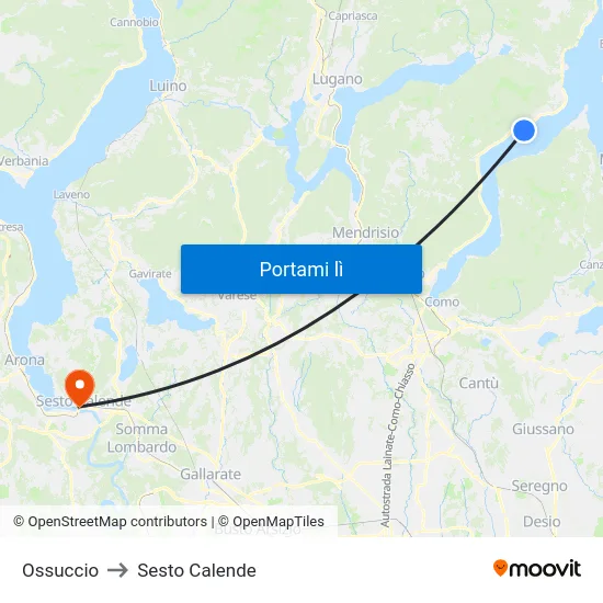 Ossuccio to Sesto Calende map