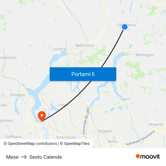 Mese to Sesto Calende map
