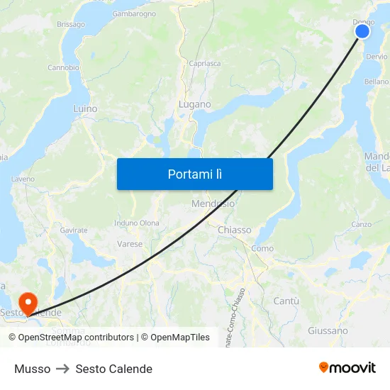 Musso to Sesto Calende map