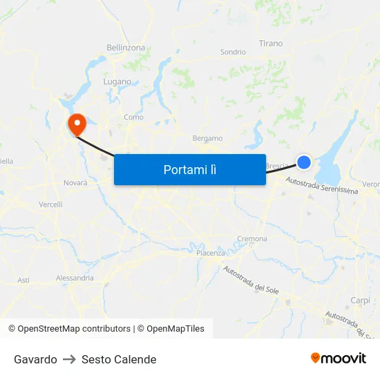 Gavardo to Sesto Calende map