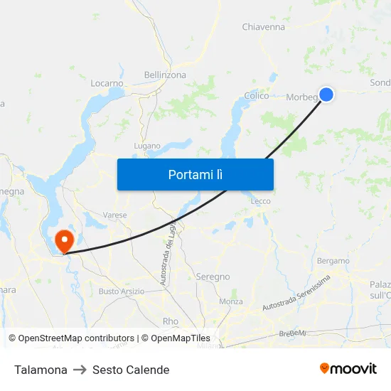 Talamona to Sesto Calende map