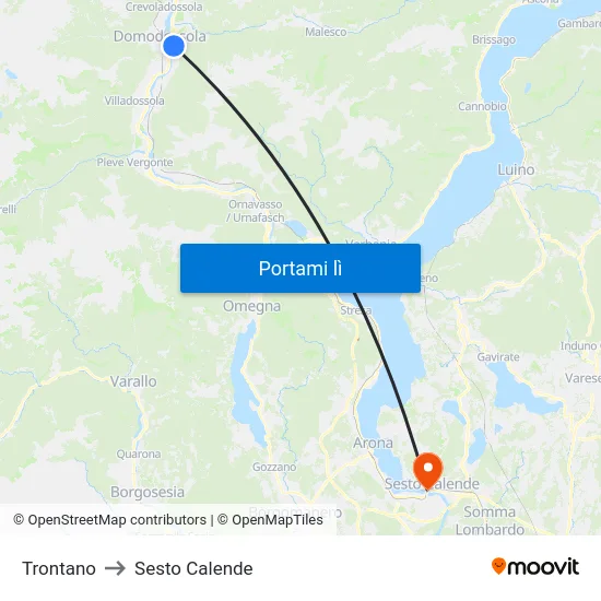 Trontano to Sesto Calende map