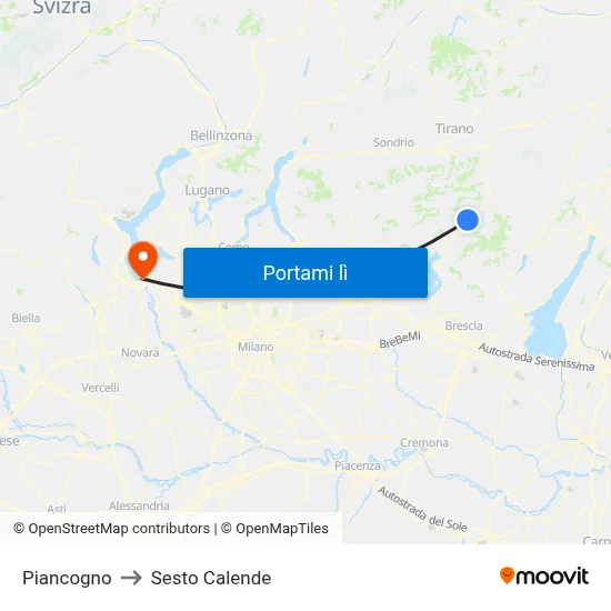 Piancogno to Sesto Calende map