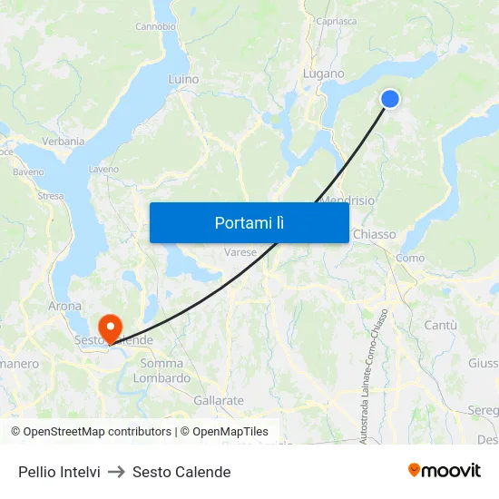 Pellio Intelvi to Sesto Calende map