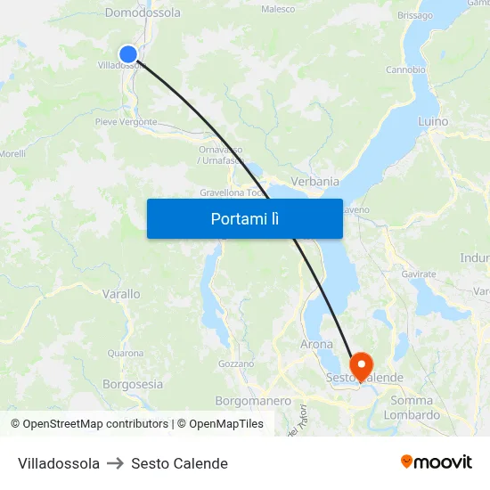 Villadossola to Sesto Calende map