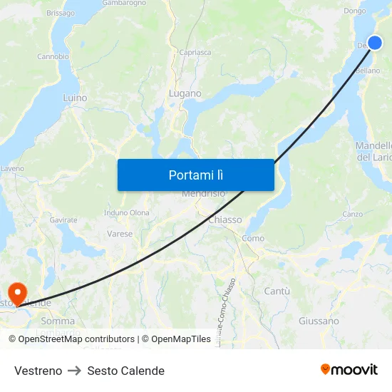 Vestreno to Sesto Calende map