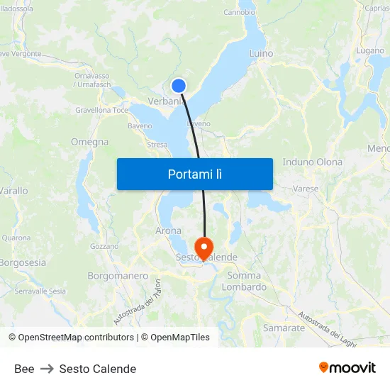 Bee to Sesto Calende map