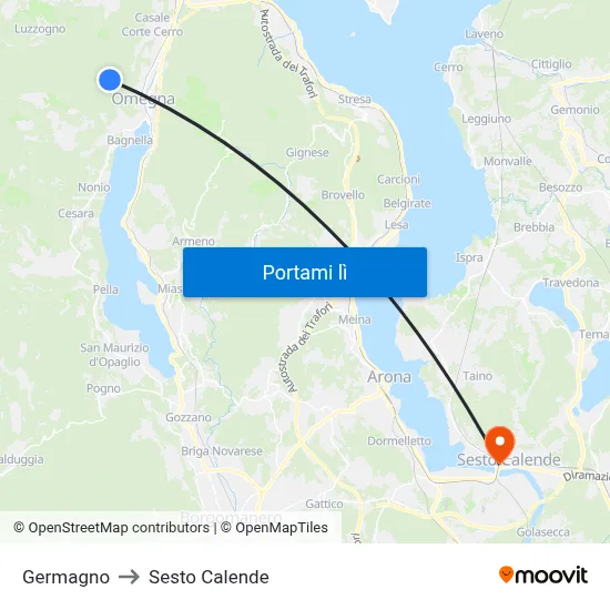 Germagno to Sesto Calende map
