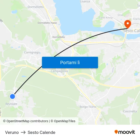 Veruno to Sesto Calende map