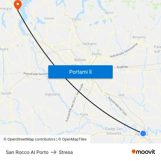 San Rocco Al Porto to Stresa map