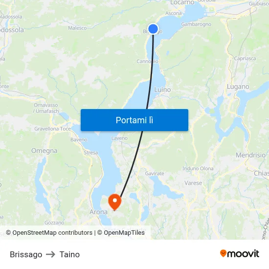 Brissago to Taino map