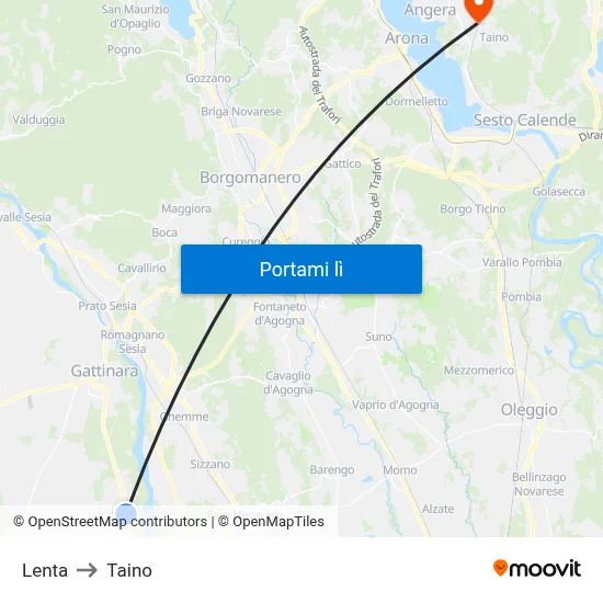 Lenta to Taino map