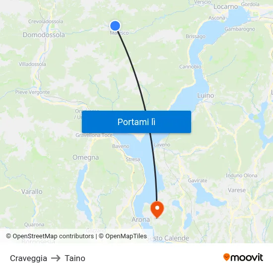 Craveggia to Taino map