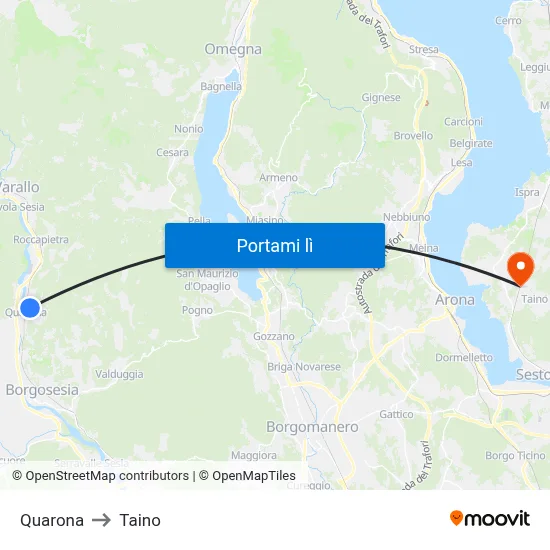 Quarona to Taino map