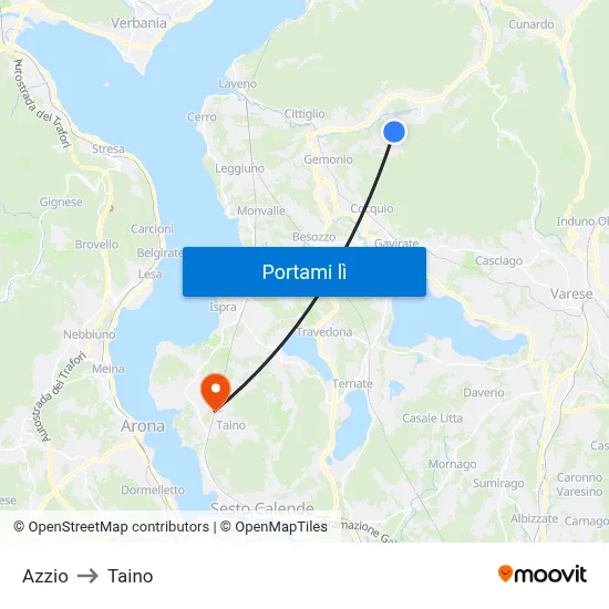 Azzio to Taino map