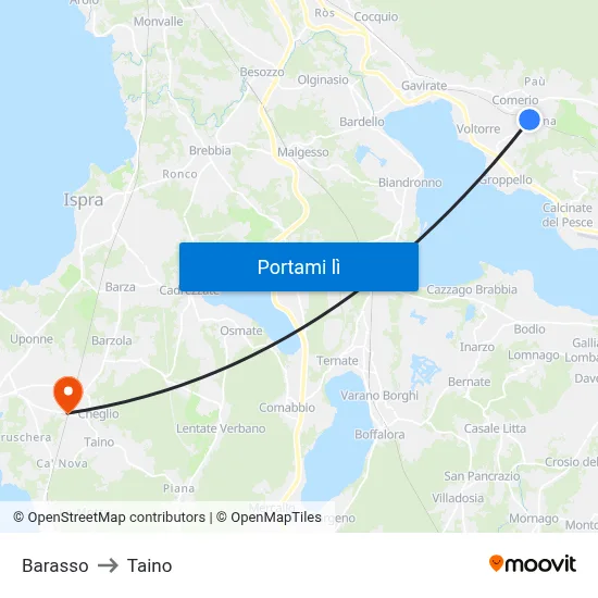 Barasso to Taino map