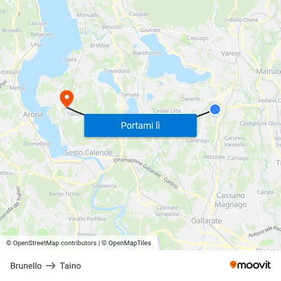 Brunello to Taino map