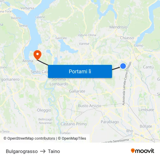 Bulgarograsso to Taino map