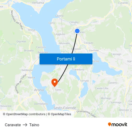 Caravate to Taino map