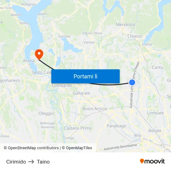 Cirimido to Taino map