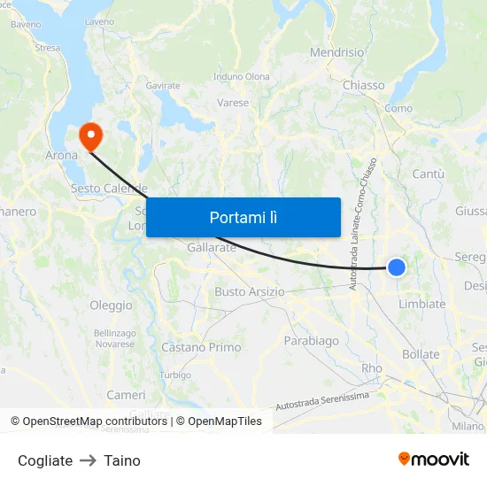 Cogliate to Taino map