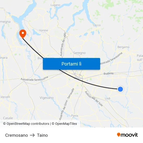 Cremosano to Taino map