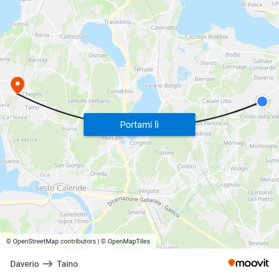 Daverio to Taino map