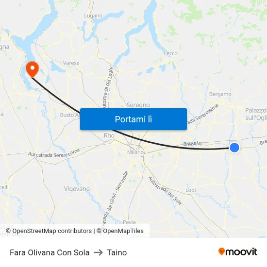 Fara Olivana Con Sola to Taino map