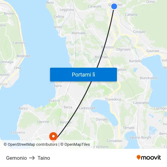 Gemonio to Taino map