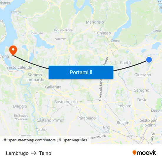 Lambrugo to Taino map