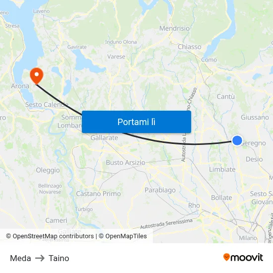 Meda to Taino map