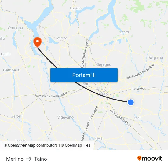 Merlino to Taino map
