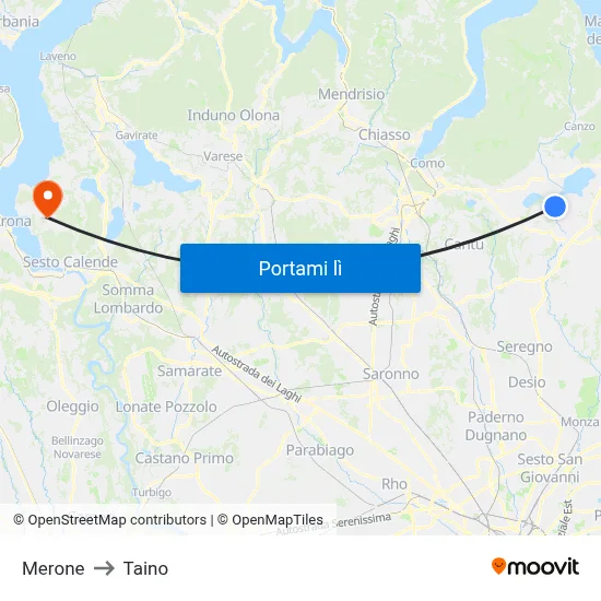 Merone to Taino map