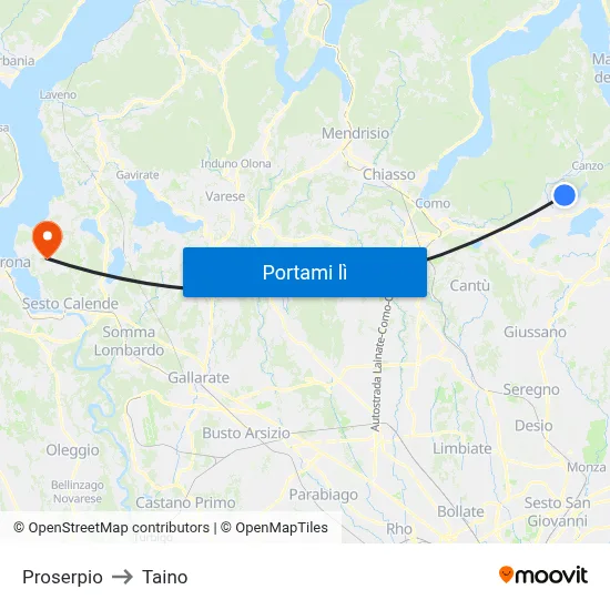 Proserpio to Taino map