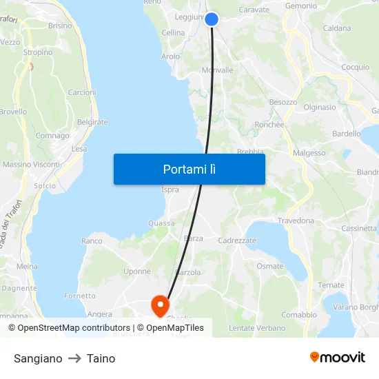 Sangiano to Taino map