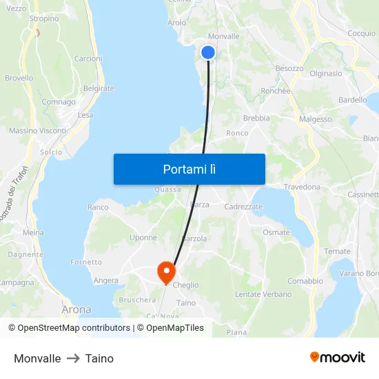 Monvalle to Taino map