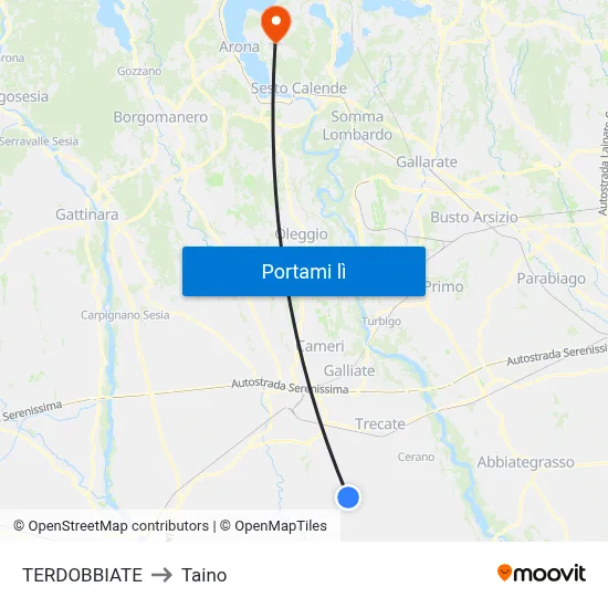 TERDOBBIATE to Taino map