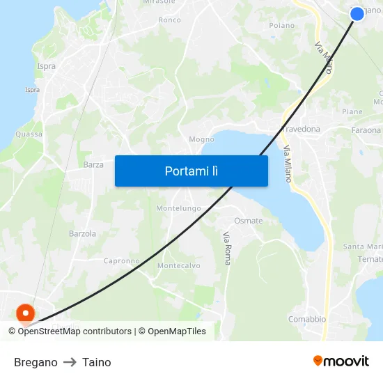 Bregano to Taino map