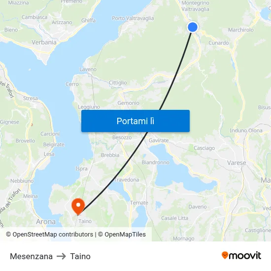 Mesenzana to Taino map
