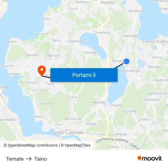 Ternate to Taino map
