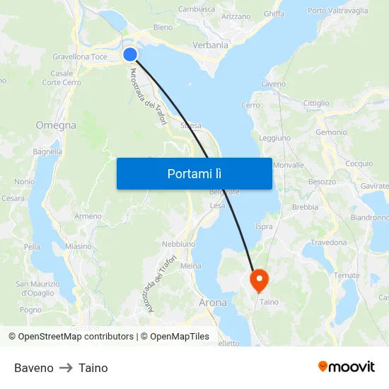 Baveno to Taino map