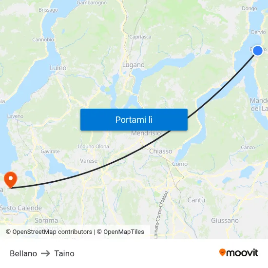 Bellano to Taino map