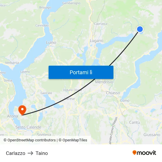 Carlazzo to Taino map