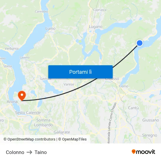 Colonno to Taino map
