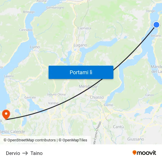 Dervio to Taino map